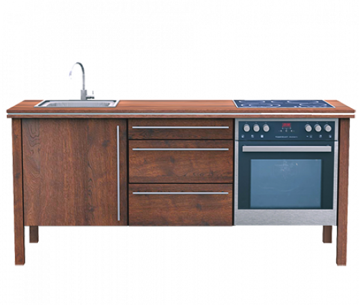 Singleküche 1.2 Eiche antik