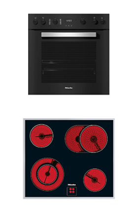 Herdset Miele H2266-1E & KM6013 (Kochfeld mit Bräterzone)
